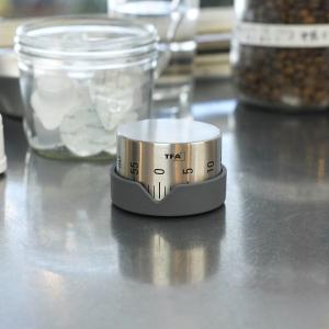 キッチンタイマー クローム マグネット 磁石 キッチン雑貨 電池不要