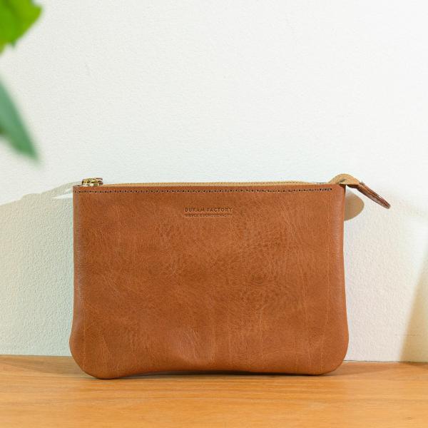 レザー ポーチ 本革 DURAM ドゥラム ファスナーポーチA6 24033 ジッパー 通帳ケース ...