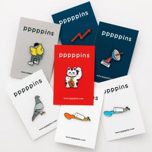 ピンバッジ pppppins ピンズ バッジ ピンバッチ ブローチ 鳥 鳩 招き猫 かわいいの商品画像