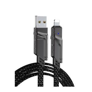 4in1充電ケーブル ライトニングケーブル usb type-c充電ケーブル 急速充電とデータ同期 断線を防ぐ 高耐久 各種対応 2M (2本セット)