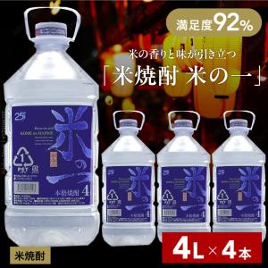 焼酎 4l ペットボトル ケース 大容量 米の一 米焼酎 業務用 まとめ買い 4本