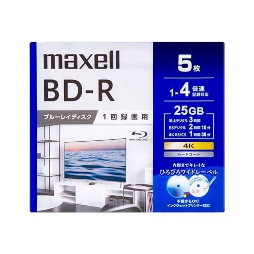 マクセル 録画用ブルーレイディスクBD-Rひろびろワイドレーベルディスク14倍速対応 5枚入り BR...