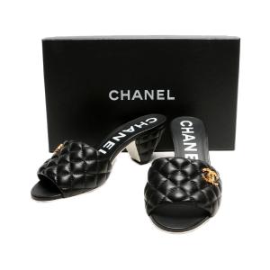 美品 シャネル サンダル 22P マトラッセ コーンヒール  レディース SIZE 37C CHANEL 中古｜hugall