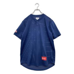 美品 シュプリーム 半袖シャツ ベースボールメッシュ ネイビー ナンバリング メンズ SIZE S Supreme 中古