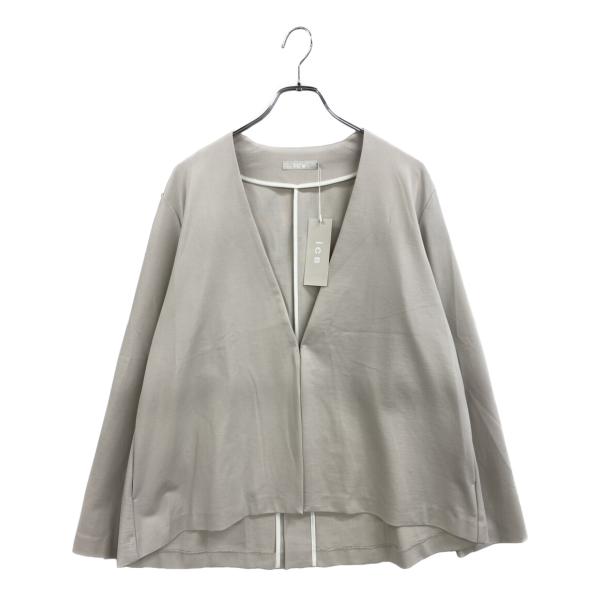 アイシービー ノーカラージャケット ベージュ レディース SIZE L ICB 中古