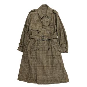 美品 オーラリー ダブルフェイスチェックダブルブレストコート