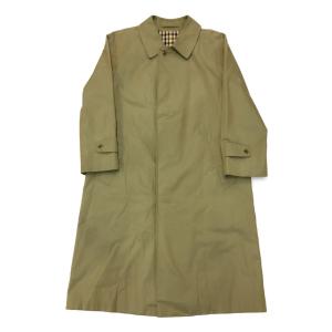 アクアスキュータム 緑玉虫ステンカラーコート トレンチ 裏地チェック ヴィンテージ 70-80s メンズ Aquascutum 中古｜hugall