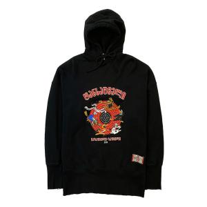 ヴェトモン スウェットパーカー ブラック パッチ 刺繍 Cartoon Hoodie 19ss メンズ SIZE M VETEMENTS 中古｜hugall