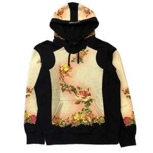 シュプリーム ジャンポール ゴルチエ スウェットパーカー Floral Print Hooded Sweatshirt BLACK メンズ SIZE M Supreme × Jean Paul Gaultier 中古｜hugall