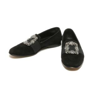 マノロ ブラニク ローファー ビジュ スエード メンズ SIZE 6 MANOKO BLAHNIK 中古｜hugall