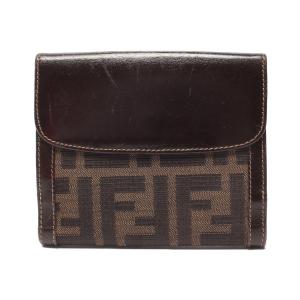 フェンディ 二つ折り財布 ズッカ柄 レディース FENDI 中古