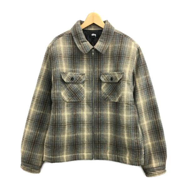 ステューシー HEAVY BRUSH PLAID ZIP UP JKT ジャケット メンズ SIZE...