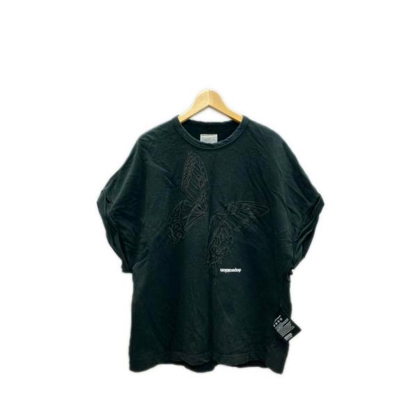 シャリーフ バタフライ柄パイルクルーネックノースリーブTシャツ メンズ SHAREEF 中古