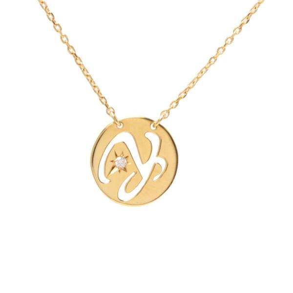 美品 スタージュエリー ネックレス K18 ダイヤ 0.01ct イニシャル Y レディース STA...