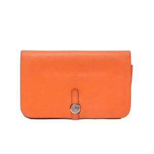 エルメス 二つ折り長財布 シルバー金具 ?I刻印 ドゴン GM レディース HERMES 中古