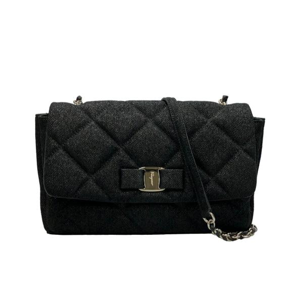 美品 サルヴァトーレフェラガモ キルティング チェーンショルダーバッグ 斜め掛け ヴァラ レディース...