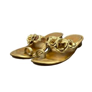訳あり シャネル カメリア フラットサンダル レディース SIZE 39 CHANEL 中古