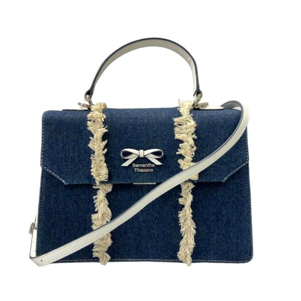 サマンサタバサ バービー 2wayハンドバッグ ショルダーバッグ デニム 内側花柄 レディース Sa...