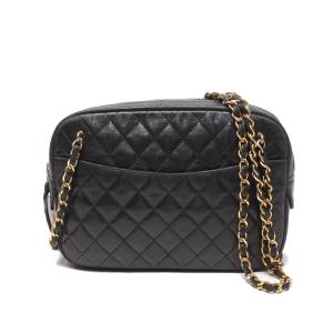 シャネル チェーンショルダーバッグ 肩掛け ゴールド金具 マトラッセ ラムスキン レディース CHANEL 中古