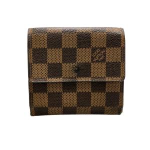 ルイ・ヴィトン Wホック 二つ折り財布 ポルトフォイユ エリーズ ダミエ N61654 メンズ レディース LOUIS VUITTON 中古