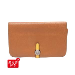 エルメス 長財布 □M刻印 シルバー金具 バイカラー ドゴンGM レディース HERMES 中古
