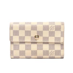 ルイ・ヴィトン 三つ折り財布 ポルトフォイユ アレクサンドラ ダミエアズール N63068 レディース LOUIS VUITTON 中古