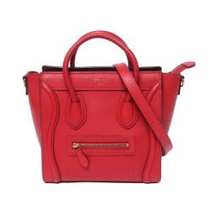 美品 セリーヌ 2WAY ハンドバッグ ショルダーバッグ 肩掛け 斜め掛け ラゲージ ナノ 168243 レディース CELINE 中古