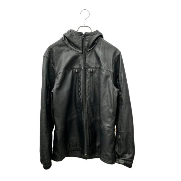アルファ レザージャケット フード付き PCU マウンテンパーカー メンズ SIZE S ALPHA...