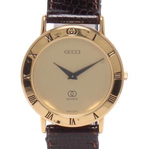 グッチ 腕時計 クオーツ ゴールド 3000M メンズ GUCCI 中古