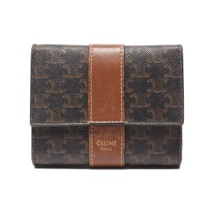 セリーヌ 三つ折り財布 スモールトリフォールドウォレット トリオンフ レディース CELINE 中古