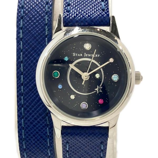 スタージュエリー 腕時計 クオーツ ネイビー レディース STAR JEWELRY 中古