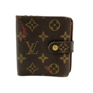 ルイ・ヴィトン 二つ折り財布 コンパクトジップ モノグラム M61667 レディース LOUIS VUITTON 中古