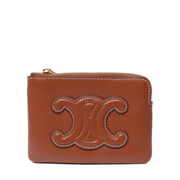 美品 セリーヌ コインケース カードポーチ チェーンフック付き キュイル トリオンフ 10C663D...