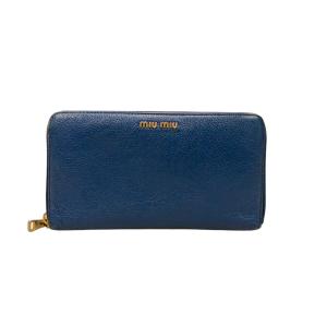 ミュウ ミュウ ラウンドファスナー二つ折り長財布 レディース Miu Miu 中古