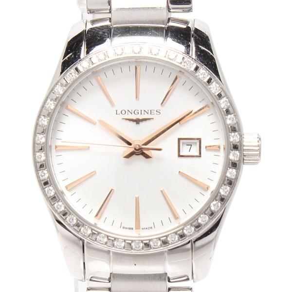 ロンジン 腕時計 コンクエスト クラシック クオーツ シルバー L2.286.0.72.6 レディー...
