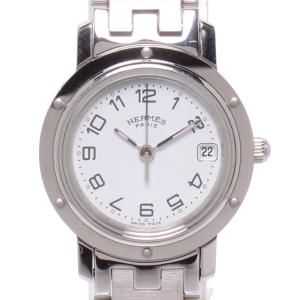 エルメス 腕時計 クリッパー クオーツ ホワイト CL4.210 レディース HERMES 中古