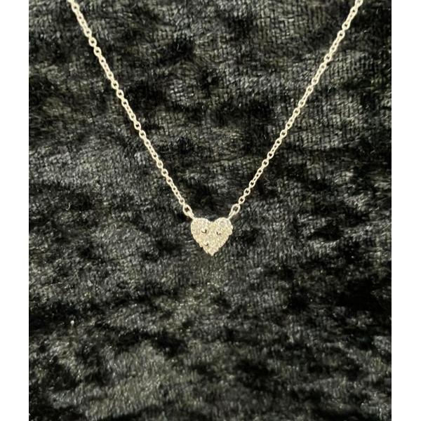 美品 スタージュエリー ネックレス Pt950 ダイヤ 0.06ct ハートモチーフ レディース S...