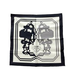 エルメス スカーフ カレ45 シルク100% ブリッド ドゥ ガラ ピクセル メンズ HERMES 中古