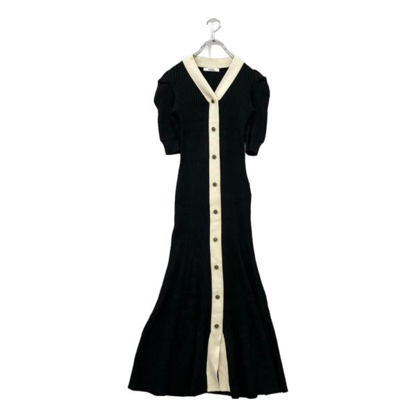 スナイデル 半袖ワンピース クールネック ボタン フロントボタンラメニットワンピ SWNO23111...