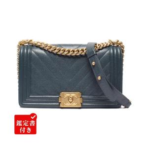 シャネル チェーンショルダーバッグ ボーイシャネル25 ゴールド金具 Vステッチ キャビアスキン レディース CHANEL 中古