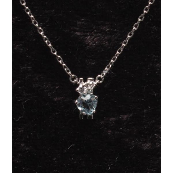 美品 スタージュエリー ネックレス Pt950 ダイヤ 003ct アクアマリン レディース STA...