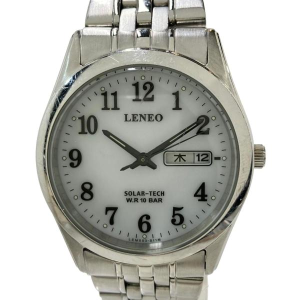 レネオ 腕時計 ソーラー ホワイト LEM003 メンズ LENEO 中古