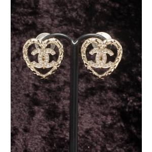 美品 シャネル イヤリング ココマーク ハートモチーフ B25 レディース CHANEL 中古
