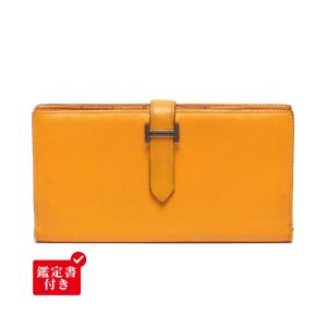 エルメス 長財布 □P刻印 シルバー金具 ヴォーエプソン ベアンスフレ レディース HERMES 中古