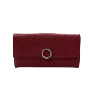 ブルガリ ダブルホック 二つ折り長財布 レザー レディース BVLGARI 中古