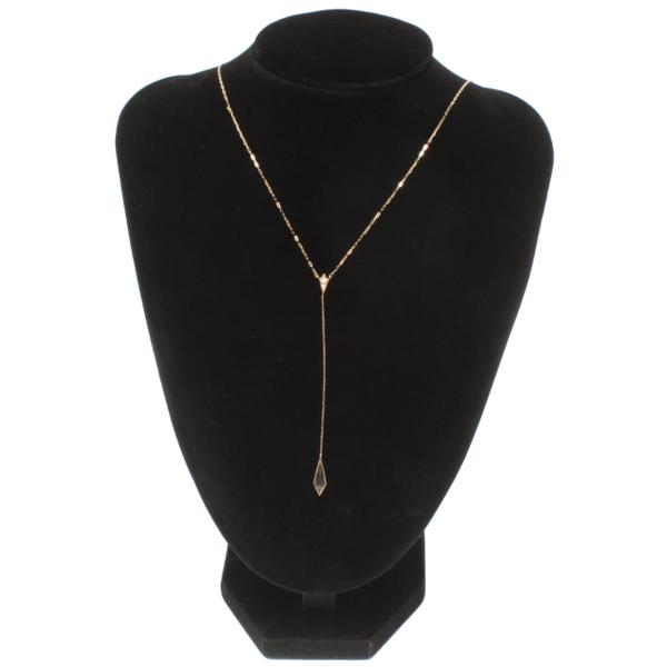 美品 スタージュエリー ネックレス K18 水晶 クォーツ ダイヤ 0.02ct レディース STA...