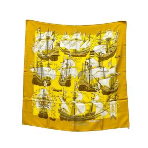 エルメス スカーフ カレ90 シルク100% 無敵艦隊 レディース HERMES 中古
