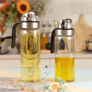 オイルポット液だれしない自動開閉オイル差しオイルボトル　調味料入れ醤油差し