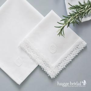 huggebridal ブライダル ハンカチ イニシャル ペア セット 白
