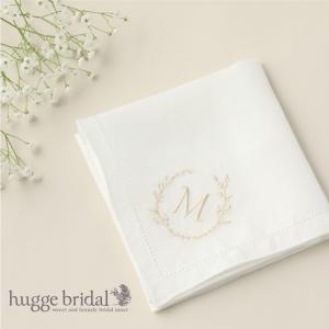 huggebridal リネンハンカチ 刺繍なし 無地 ブライダル ウェディング